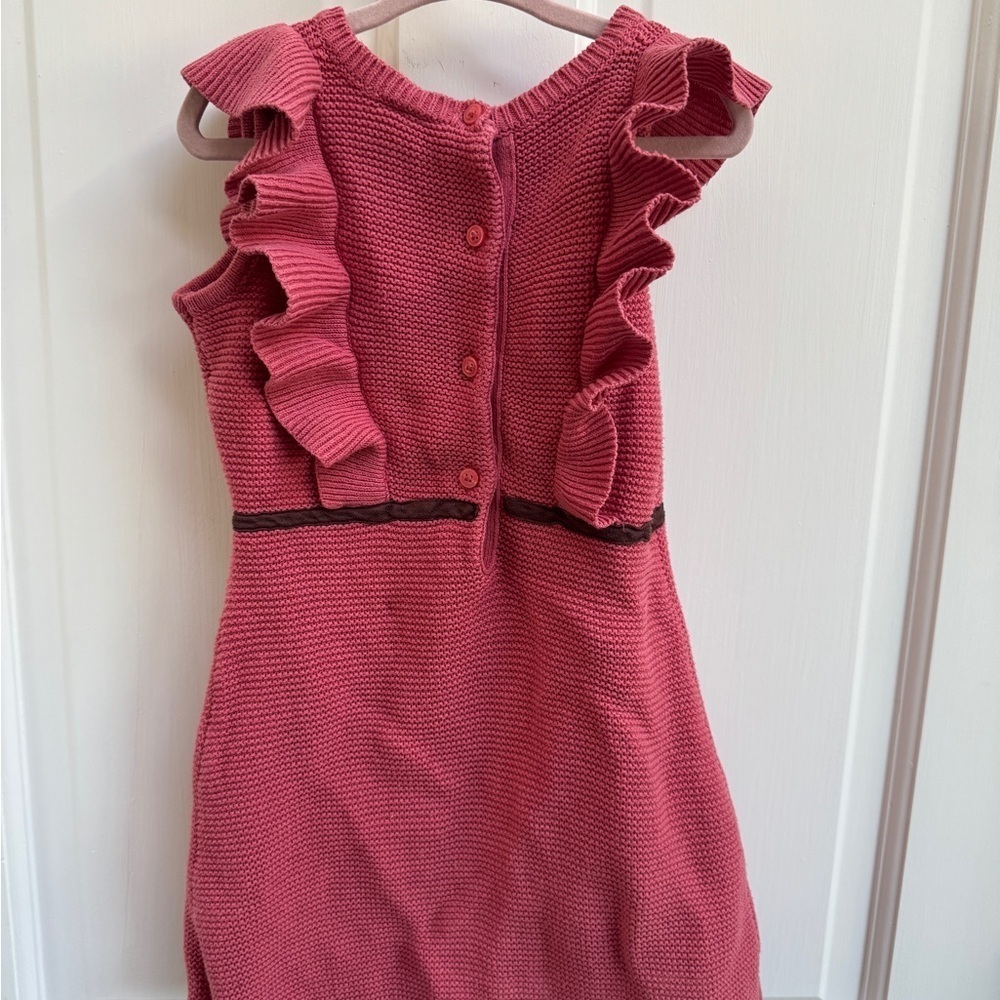 Janie and Jack 3T Girls Pink Knit Short Sleeve Casual Sweater Dress - Picture 5 of 5